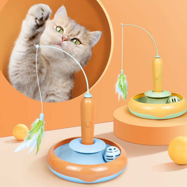 Feather Cat Turntable Toy