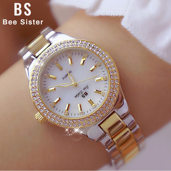 2023 Ladies Wrist Watches Dress Gold Watch Women Crystal Diamond Watches Stainless Steel Silver Clock Women Montre Femme 2022